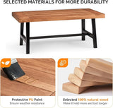 VINGLI Outdoor Wooden Coffee Table with Metal Frame - Heavy Duty 350lbs All-Weather Patio Table - Photo 4