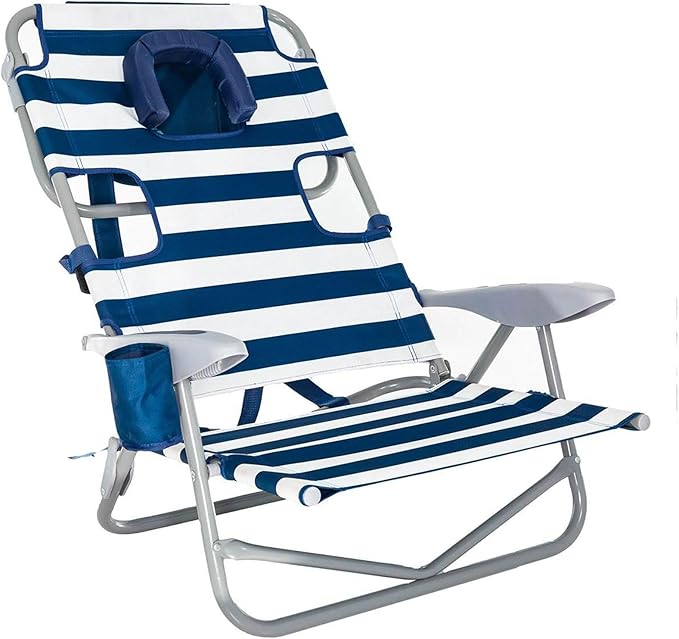 Ostrich On-Your-Back Outdoor Lounge 5 Position Recline Beach Chair (2 Pack) - Photo 7