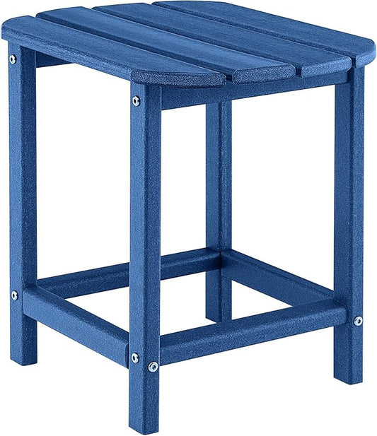 Giantex 18-Inch Outdoor Side Table, Weather Resistant Small HDPE Adirondack Table, Square Tea Table for Outside, Patio, Backyard, Poolside, Garden, Balcony, Navy