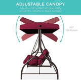 Best Choice Products 3-Seat Outdoor Large Converting Canopy Swing Glider, Patio Hammock Lounge Chair for Porch - Photo 5