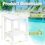 Y&M Outdoor Side Table, HIPS Adirondack Small Double Layer Table, Waterproof Square Outside Table - Photo 3