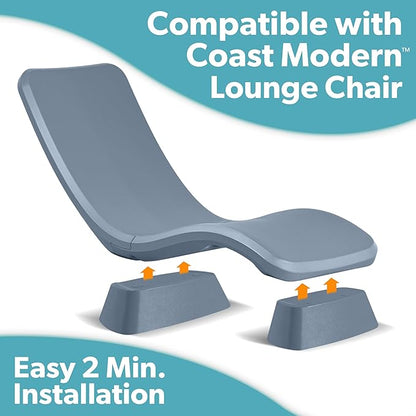 GoSports Coast Modern in Pool Lounge Chair - Waterproof & Weighted Chaise Lounger - Outdoor Pool Furniture for Patio or in Baja Shelf - Stone Blue
