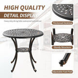 31.5" Cast Aluminum Patio Table with 2.2" Umbrella Hole, Anti-Rust Outdoor Patio Dining Tables - Photo 4