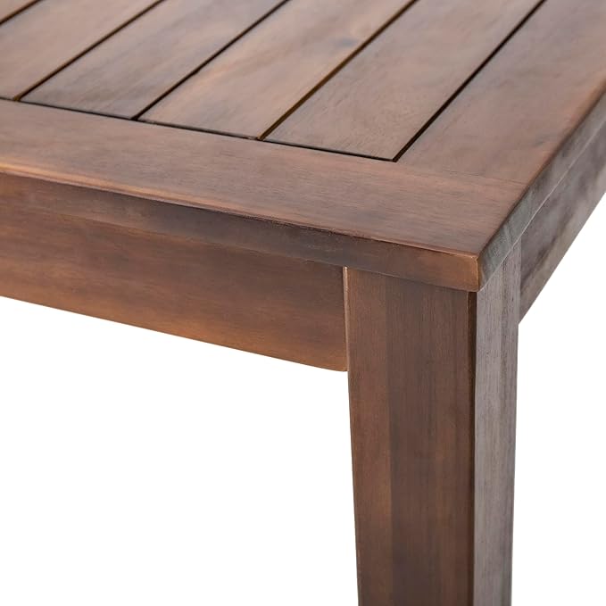 Merax Outdoor Acacia Wood Dining Table, All-Weather Patio Coffee Tables for Outside & Garden & Porch & Lawn & Backyard - Photo 6