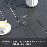 VICLLAX 40.6" Round Patio Table with Umbrella Hole, All Weather Metal Outdoor Dining Table for 4 - Photo 2
