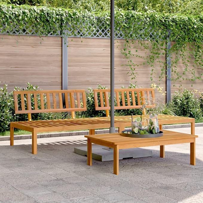 Pallet Sofa Natural Acacia Solid Acacia Wood with Oil Finish Outdoor Furniture Poolside sectional for Balcony Lawn