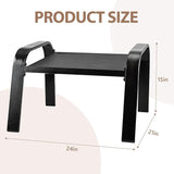 Outdoor Footstools All Weather Ottomans Solid Steel Frame Footrest Seat Side Table Black - Photo 2