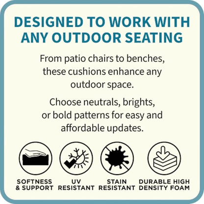 BrylaneHome Bh Outdoor Performance 2-Section Deep Seating Cushion - Bright Cobalt Cabana