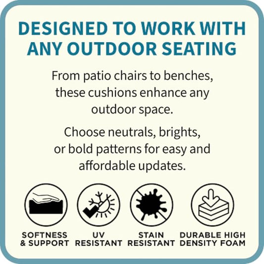 BrylaneHome Bh Outdoor Performance 2-Section Deep Seating Cushion - Black Ikat