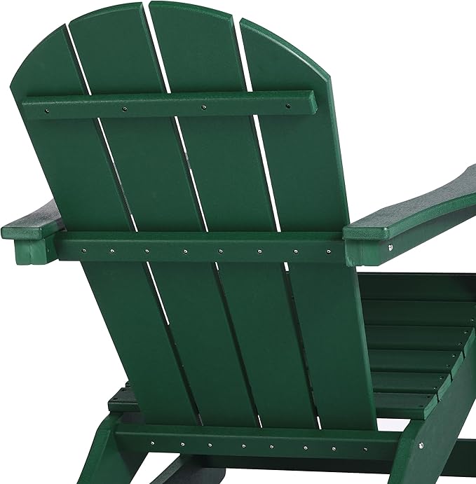 WO WESTIN OUTDOOR HDPE Laguna Outdoor Rocking Poly Adirondack Chair (Set of 2), Dark Green