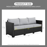 Rattaner Outdoor Furniture Outdoor Couch Patio Furniture 3-seat Sofa Deep Seat High Backrest with Waterproof Cover and - Photo 2