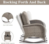 5 Pieces Patio Furniture Set with 50000 BTU Propane Fire Pit Table, All-Weather Patio Rocking Chairs - Photo 3