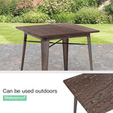 FDW Heavy Duty Outdoor Dining Table Metal Kitchen Table Metal Table 31 x 31 Inches Bar Coffee Table Home Restaurant - Photo 7