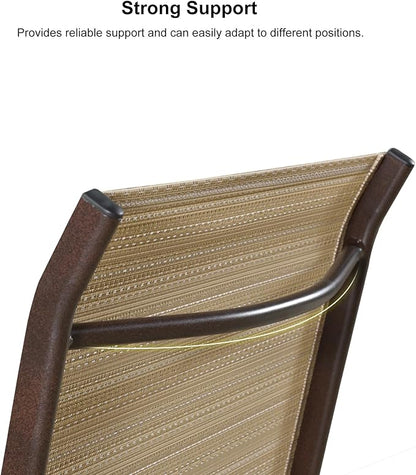 PURPLE LEAF Outdoor Chaise Lounge Chair Set of 3 Patio Pool Lounger Aluminum Chairs with Side Table Adjustable Tanning Recliner for Outside Yard Deck Lawn Garden Beach Light Khaki