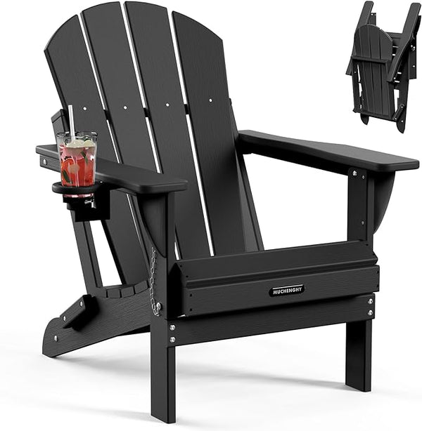 MUCHENGHY Folding Adirondack Chairs Patio Chairs Outdoor Adirondack Chair Weather Resistant Chair for Patio, Outside - Photo 1