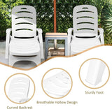 Moccha Plastic Chaise Lounge Chair - Folding Pool Lounger w/ 2 Rolling Wheels, Armrest, 5-Adjustable Position - Photo 9