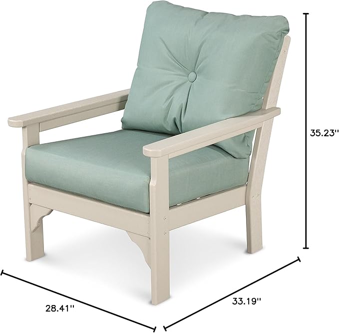 Polywood® Vineyard Deep Seating Chair in Sand/Spa