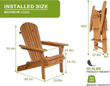 Foldable Adirondack Chairs, All-Weather Lawn & Patio Chairs with Wide Armrests, Solid Wood Outdoor Chairs - 350 Lbs - Photo 2