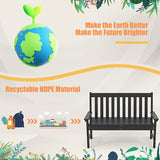 Giantex Outdoor Bench, 52-Inch Outside Bench All-Weather HDPE Park Bench with Backrest and Armrests - Photo 6