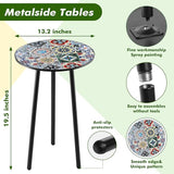 1 Pack Metal Outdoor Side Table Small Outside Round End Table for Patio Modern Accent Garden Corner Table for Small - Photo 3