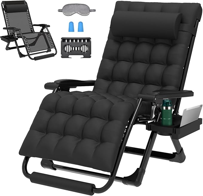 ZENPETIO Oversized Zero Gravity Chair, 33In XXL Zero Gravity Recliner Lounge Chair - Photo 1