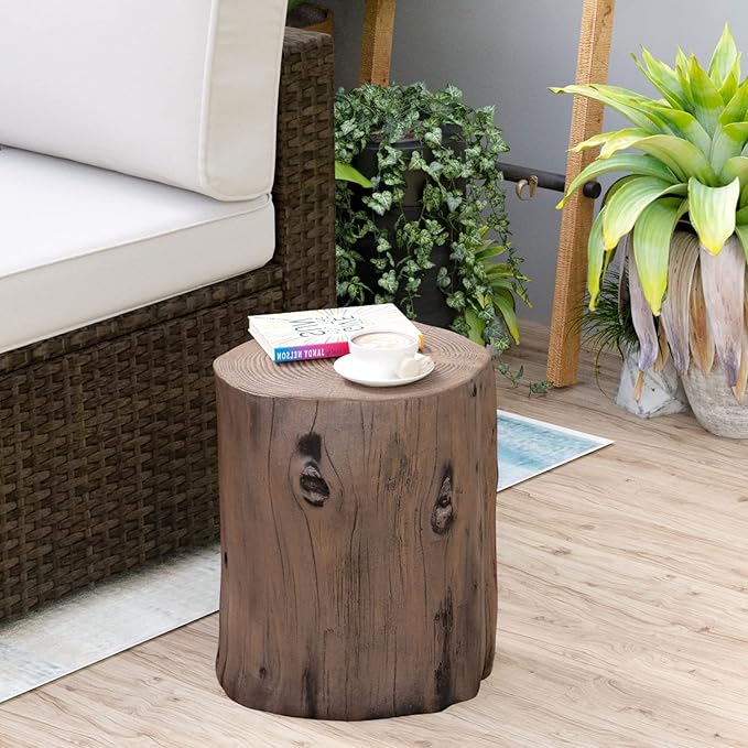 HOMPUS Concrete Outdoor Side Table Set of 2 - Photo 5