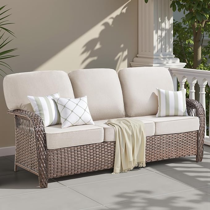 75'' Outdoor Patio Couch Wicker Sofa - Photo 7