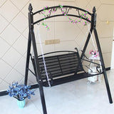Upgraded Metal Patio Porch Swing with A-Frame Stand Heavy Duty Metal Hanging Porch Swing Chair Patio Hanging Bench - Photo 5