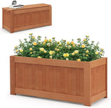 Outdoor Planter Bench, 45 Gallon Outdoor Bench Wooden Raised Garden Bed with Planter Box - Photo 1