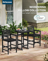 Patio Bar Table, Adirondack Chairs and Table 4 Pieces Set, Bar Height Chairs Set of 4, Outdoor Bar Stools Set - Photo 7