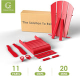 GREENVINES Adirondack-Chairs-with-Ottoman | Set of 4 | Folding | Retractable-Footrest | HDPE Plastic - Photo 6