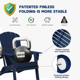 Plawdlik Folding Adirondack Chair, SGS Tested, Wooden Textured with Cup Holder - Photo 8