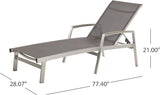 Christopher Knight Home Joy Outdoor Mesh and Aluminum Chaise Lounge (Set of 4), Gray - Photo 9