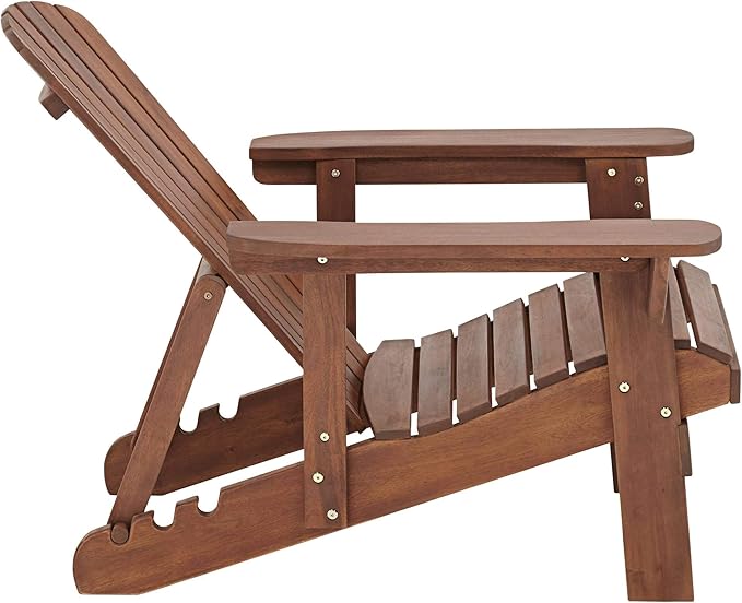 Teal Island Designs Fletcher Dark Wood Outdoor Reclining Adirondack Chair