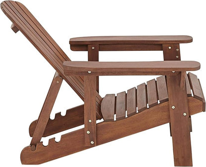 Teal Island Designs Fletcher Dark Wood Outdoor Reclining Adirondack Chair