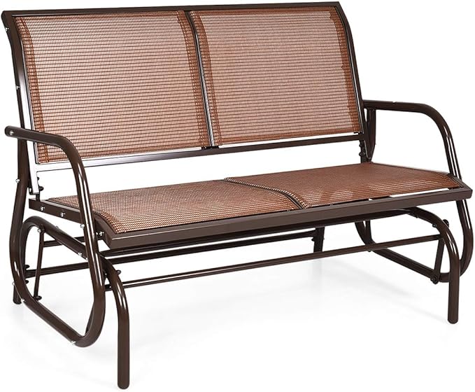 Giantex Swing Glider Chair 48 Inch with Spacious Space, 2 People Lounge Cozy Patio Bench Outdoor & Indoor for Patio - Photo 1