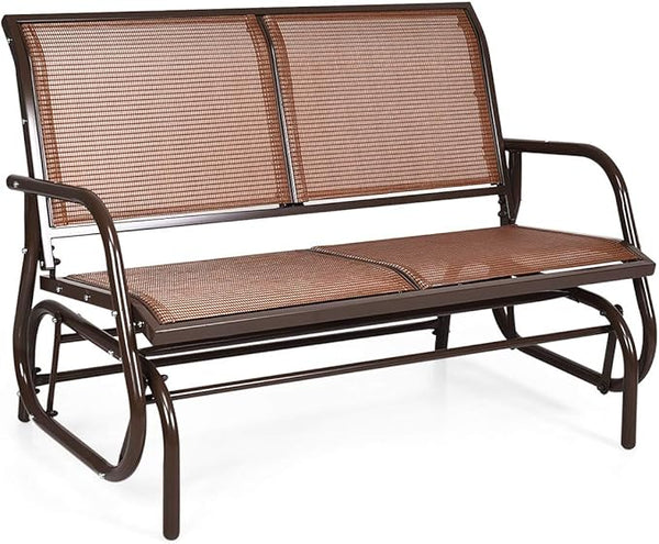 Giantex Swing Glider Chair 48 Inch with Spacious Space, 2 People Lounge Cozy Patio Bench Outdoor & Indoor for Patio - Photo 1