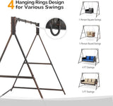 PE Rattan Porch Swing Frame, A-Type Swing Stand with Weather Resistant Design, 1200 lbs Weight Capacity - Photo 5
