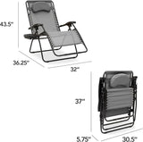 Best Choice Products Oversized Zero Gravity Chair, Folding Outdoor Patio Lounge Recliner w/Cup Holder Accessory Tray - Photo 3