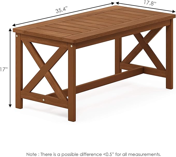 Furinno FG18111 Tioman Coffee Table, X-Leg, Natural - Photo 3