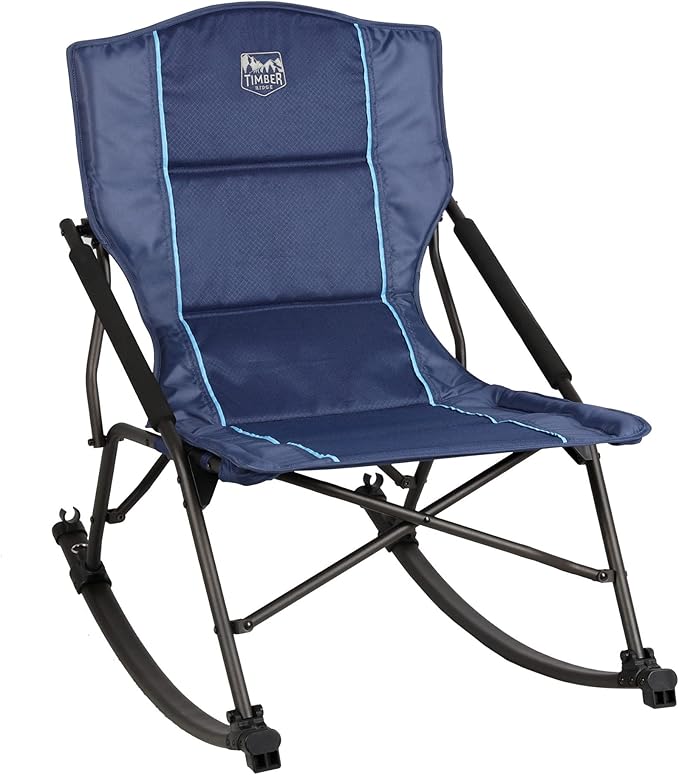 Timber Ridge Folding Rocking Camping Chair - Portable Outdoor Rocker Chair with Carry Bag - Supports 250 lbs