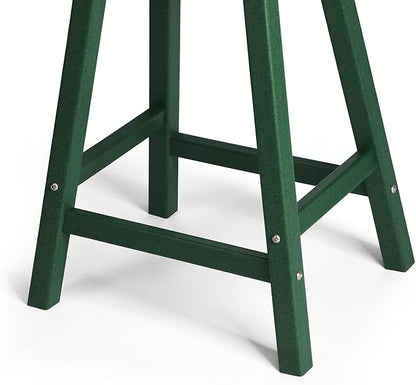 WestinTrends Malibu 24 Inch Outdoor Bar Stools, All Weather Resistant Poly Lumber Adirondack Counter Height Stools, Dark Green