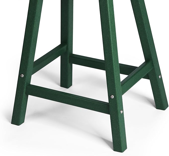 WestinTrends Malibu 2 Piece Set of 24 Height Outdoor/Patio Saddle bar stools, Dark Green