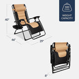 Best Choice Products Oversized Padded Zero Gravity Chair, Folding Outdoor Patio Recliner - Photo 2