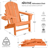 Adirondack Chair Set of 6, HDPE Folding Adirondack Chair with Multifunctional Cup Holder - Photo 3