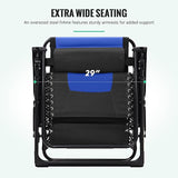 JEAREY Oversized Padded Zero Gravity Chairs, Folding Lounge Chair Outdoor Patio Recliner - Photo 7