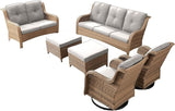 Rilyson Patio Furniture Swivel Chairs Set - 6 Piece Wicker Rattan Outdoor Sectional Conversation Sets with 2 Rocking - Photo 1