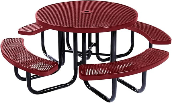 COATEDOUTDOORFURNITURE Heavy-Duty Portable Outdoor Picnic Table with Umbrella Hole - Photo 1