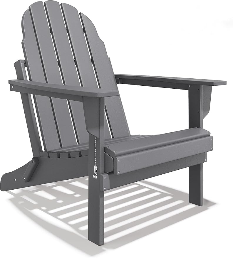 Folding Adirondack Chair - Durable HDPE Poly Lumber All-Weather Resistant - Photo 1