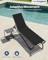 Lounge Chair Set of 4, Aluminum Chaise Lounge Outdoor, Lightweight Lounge Chairs for Outside with 5 Adjustable Backrest - Photo 7
